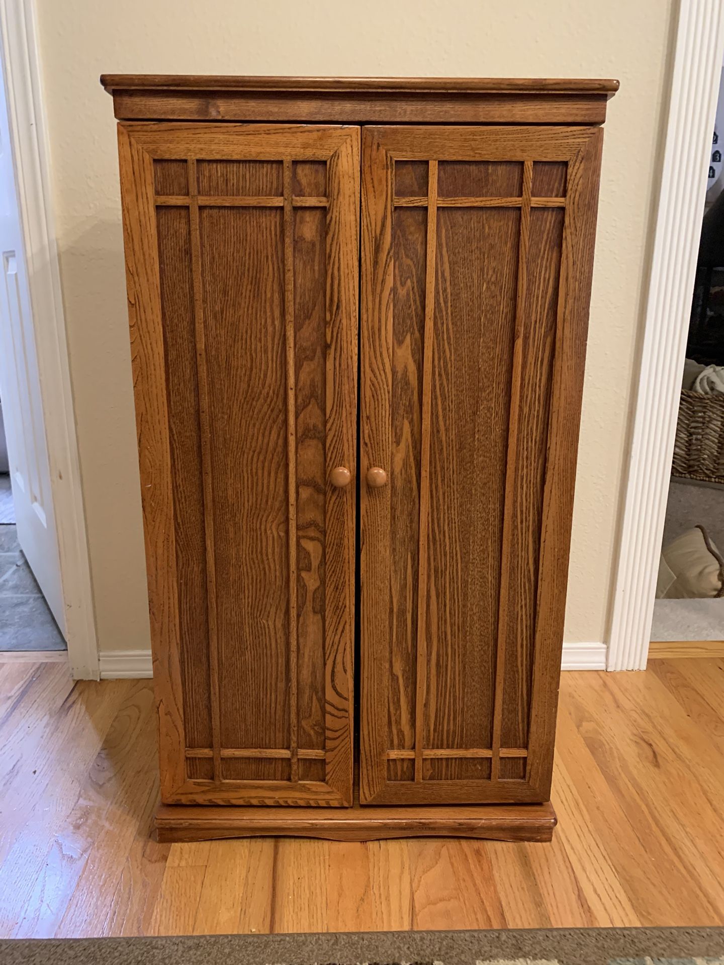 Mission Style Solid Oak Cabinet