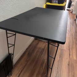 Black desk with cable slots too!