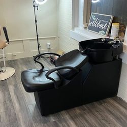 Salon Shampoo Backwash Chair Unit with Deep Ceramic Shampoo Bowl OBO
