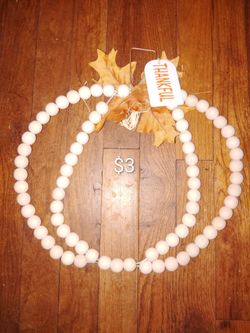 Thankful Wood Bead Fall Wreath