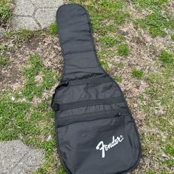 Black Fender Thin Backpack Style Electric  Guitar Gig Bag w/ Logo