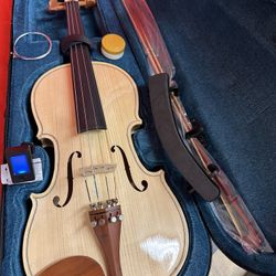4/4 Blonde Violin with New Bow, Digital Tuner, Shoulder Rest, Extra Strings $180 Firm