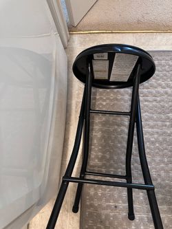 Black metal folding bar stool