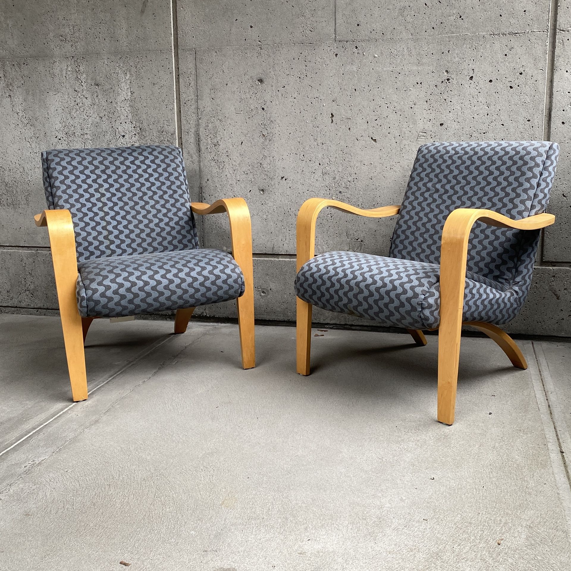 Vintage Thonet Maple Bentwood Lounge Chairs