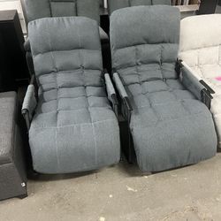 Set of 2 Adjustable Rocking Chair with a Robust Iron Frame, Contemporary Large Lounge Nursery, Glider Chair for Enjoying TV or Gaming, Suitable for Li