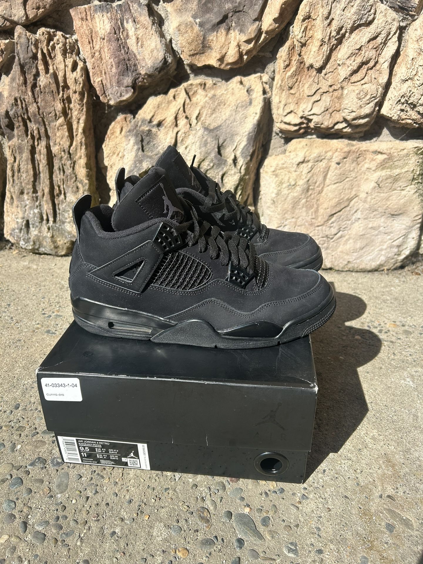 Blackcat Jordan 4s Size 9.5