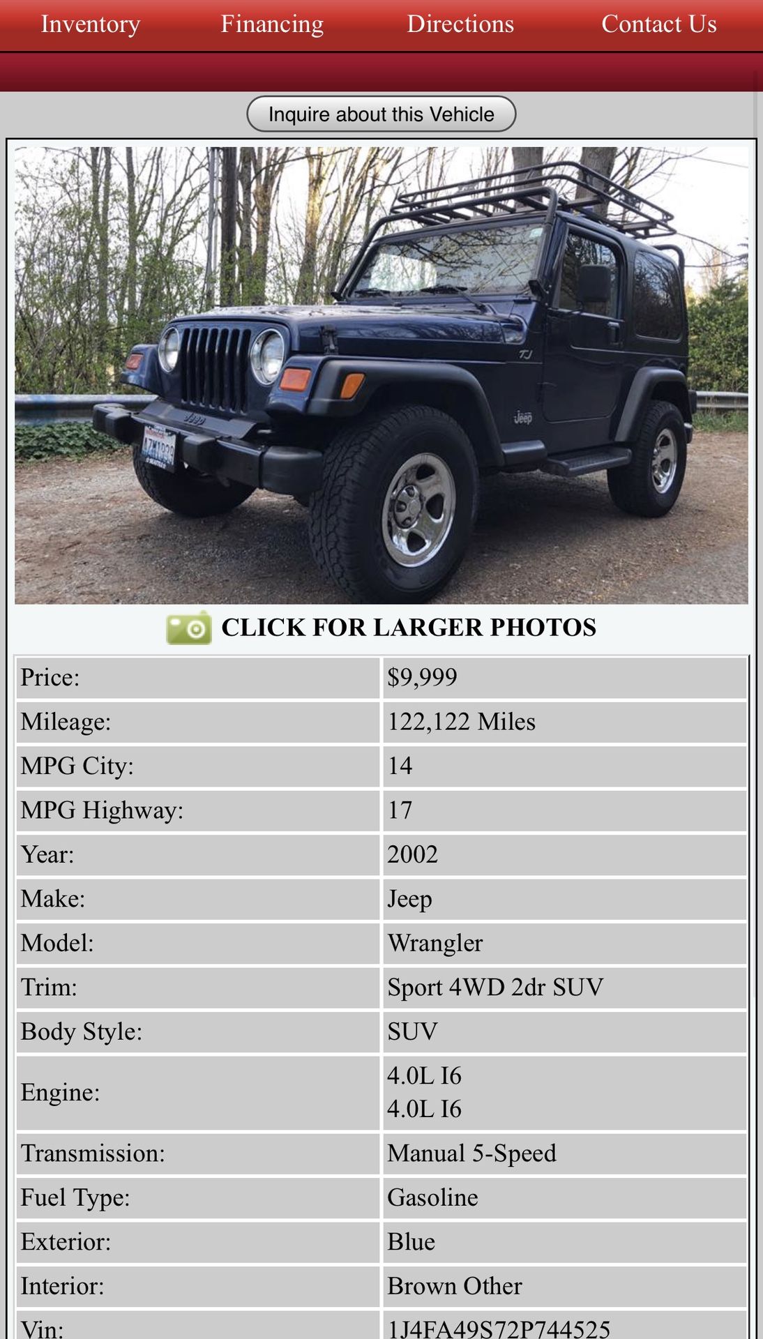 2002 Jeep Wrangler