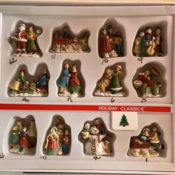 Vintage Dynasty Classics 1988 12 Piece Porcelain Christmas Ornament Set  Decoration Vintage