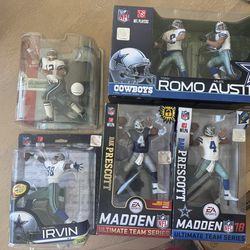 New in Box Dallas Cowboys Mcfarlane Sportspicks Irvin Staubach Dak Romo