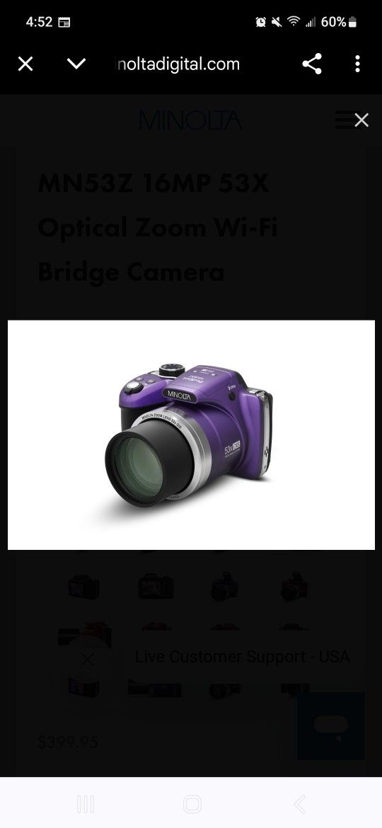 MINOLTA MN53Z 53X optical Zoom 16mp Wifi Camera