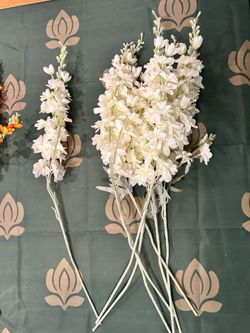 8pcs Delphinium Artificial Flowers 33.5in Long Stem Fake Silk Flowers for Tall Vase, wedding decor