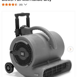 B-Air 1/2 HP Air Mover for Janitorial Water Damage Restoration Stackable Carpet Dryer Floor Blower Fan with Handle Grey