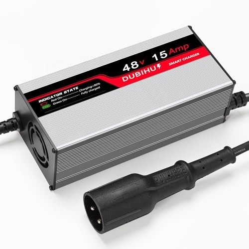 DUBIHU 48V 15A Golf Cart Battery Charger, Compatible with Club Car Models, with 3-Pin Round Plug, 48 Volt 15 Amp Golf Cart Charger, 16FT Long CableDUB