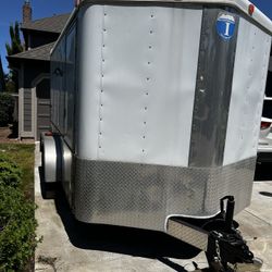 14’  V-Nose Dual Axle Motorcycle Hauler Aluminum Lightweight 