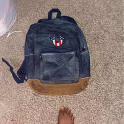 True Religion Backpack Blue Jean And Brown