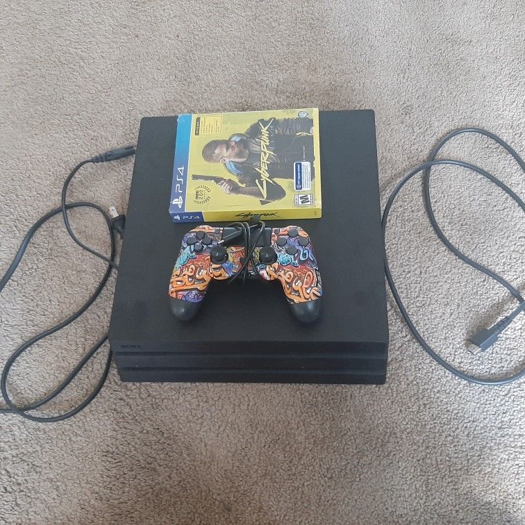 Ps4 Pro With Cyberpunk And Controller