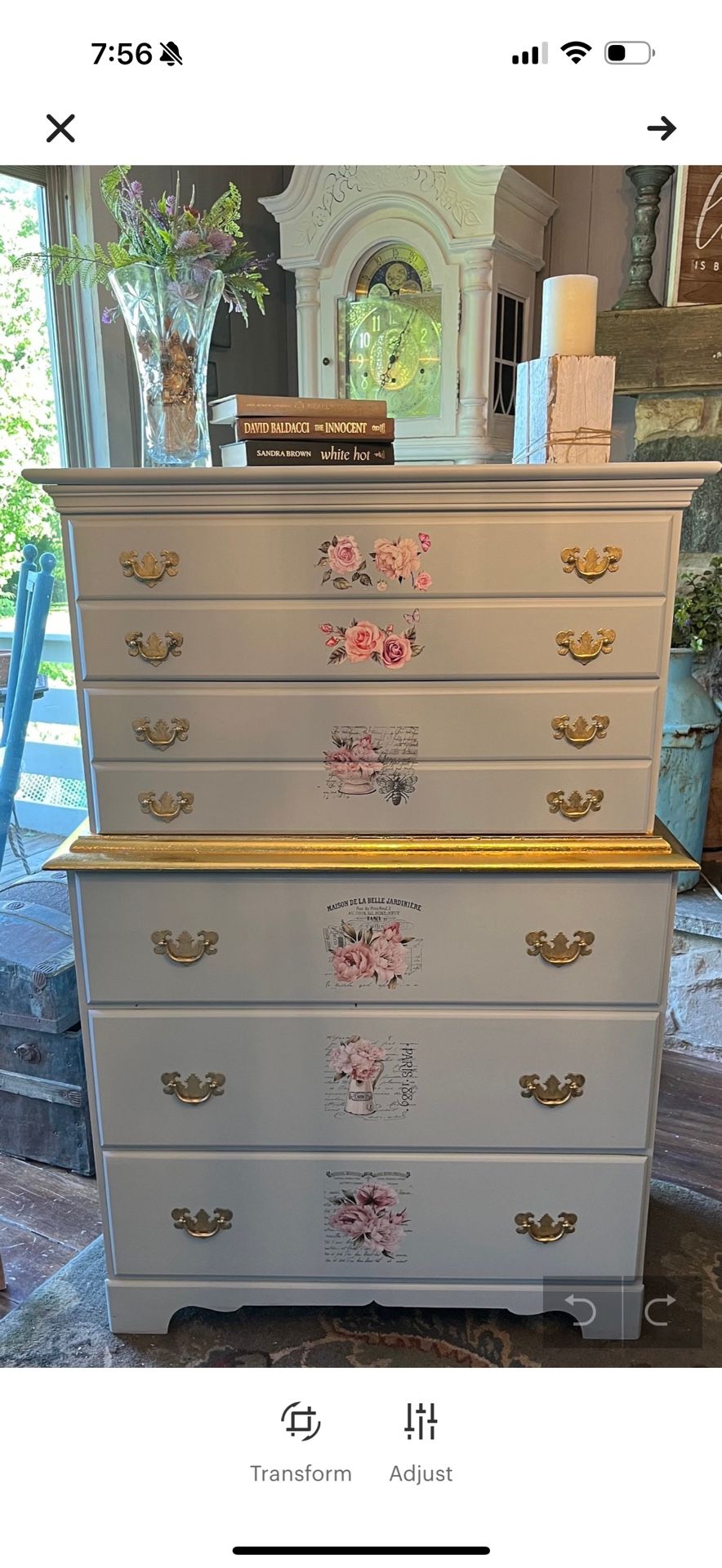 Vintage Tall Boy Dresser