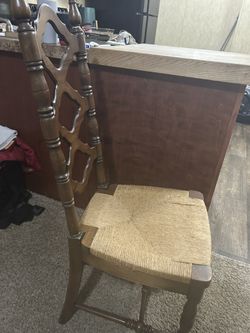 Antique Wicket And Wood Chair