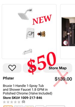 NEW Pfister Bruxie Tub & Shower Faucet Set – Chrome – $50