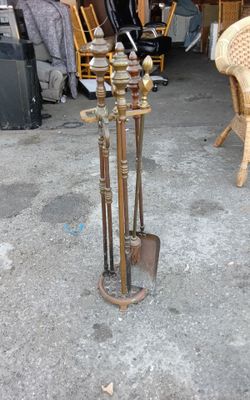 Vintage brass chimney set