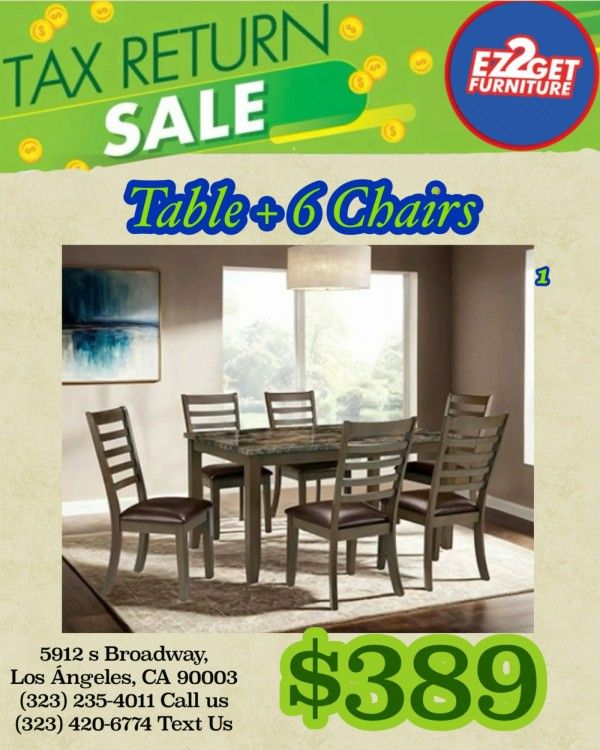 7pcs Dining Table $50 down ask me how?