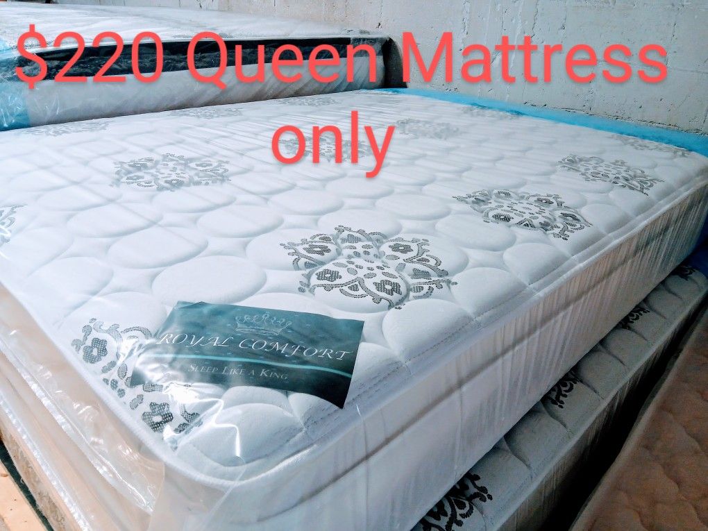 $220 Pillow Top Queen Mattress Only Brand New Free Delivery Same Day