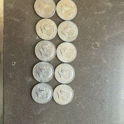 Ten Half Dollar Coins