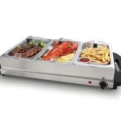 Sweetcrispy Buffet Servers and Warmers, Warming Tray with Temperature Control, 7.5QT Chafing Dish Buffet Set Perfect for Parties, Holidays & Entertain