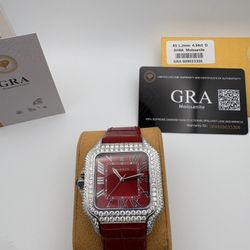 VS Red Face Moissanite watch