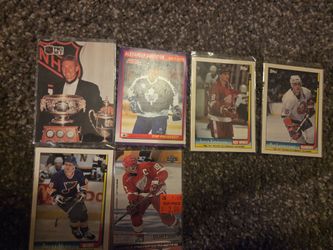 Baseball football and hockey cards