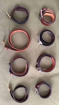Lot of 8 Leather Belts Mixed Colors