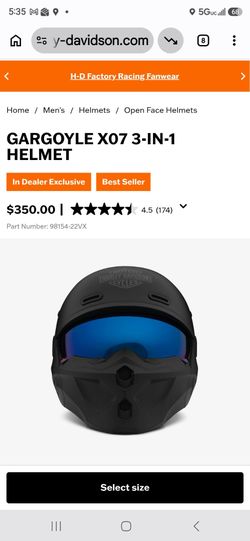 Harley-Davidson Gargoyle X07 3-in-1 Helmet (Like New) size Large