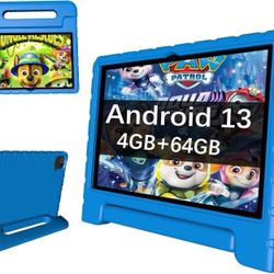 ITDULCET Blue 10in Android 13 Tablet 4GB Ram 64GB Storage 2.4+5G WiFi Dual Camera IPS HD GREEN Case