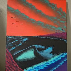 Oranges and Waves By Sandross Painting Decorative Canvas Bob Ross