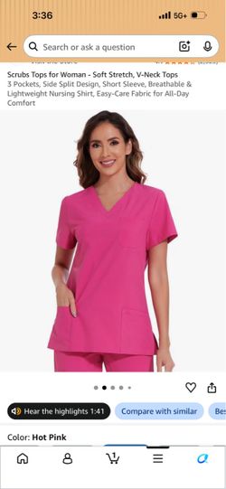 Hot pink scrub shirt