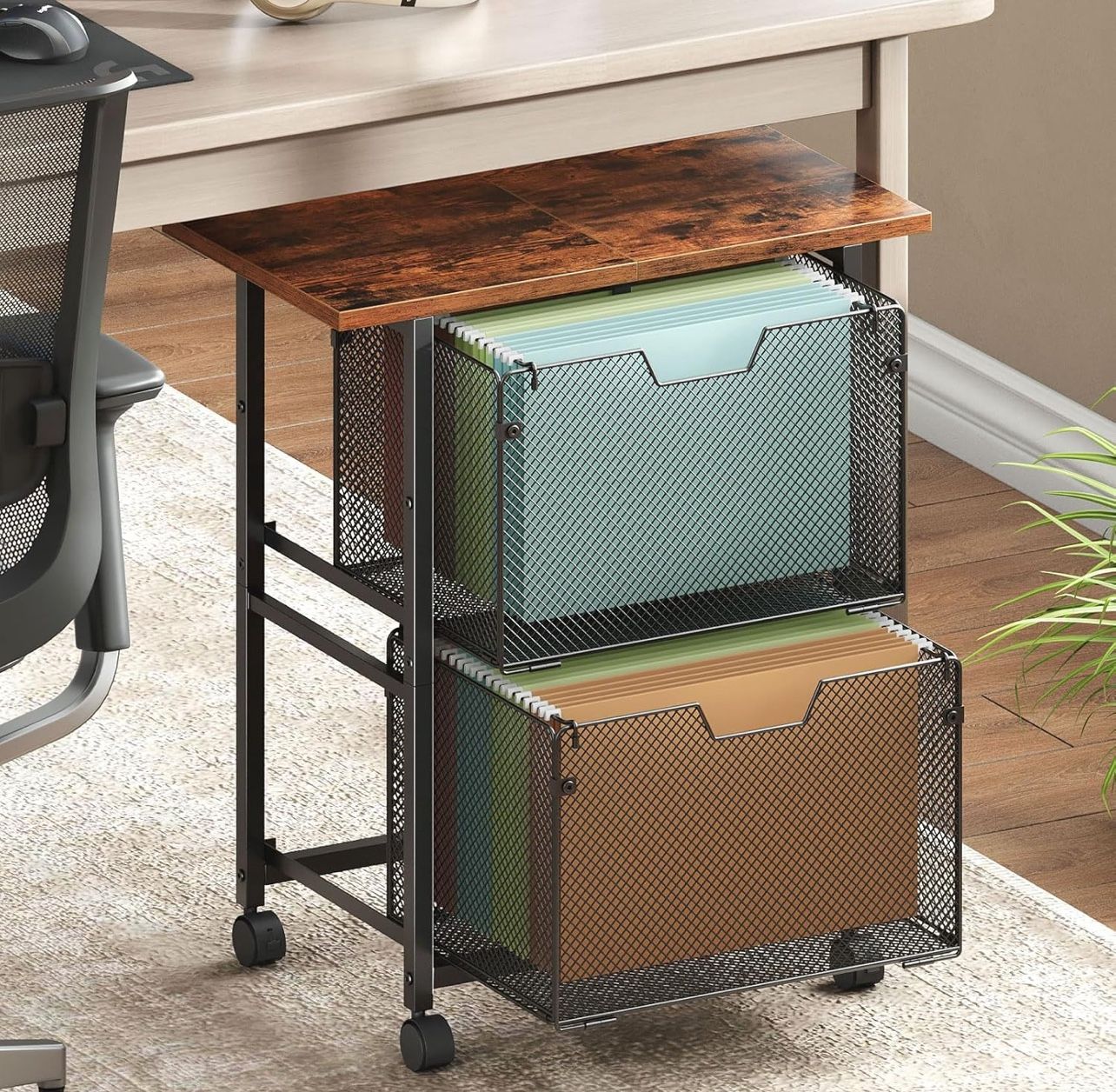 Rolling File Cart, 2 Drawer File Cabinet K(53)