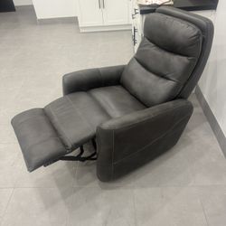 Gray Leather Recliner Chair 