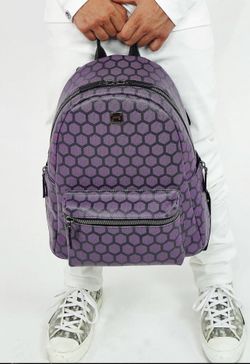 Smell Proof 🍀Purple Honeycomb Luxo Backpack 🎒