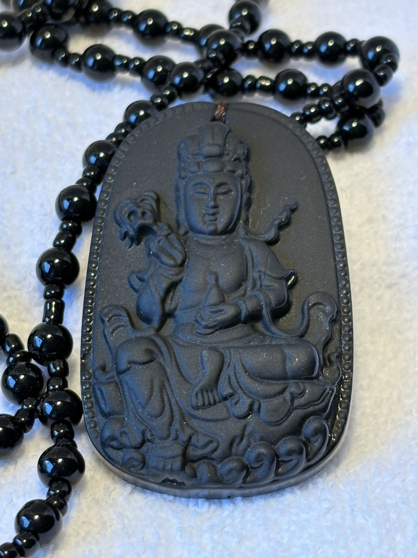 GUAN YIN GODDESS PENDANT 25” Beaded NECKLACE