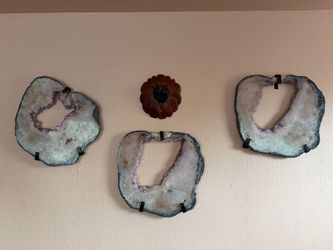 Large pink Amethyst slices