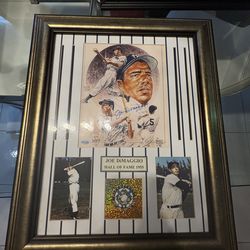 Framed Joe DiMaggio "The Yankee Clipper" Signed Photo Display - NY Yankees