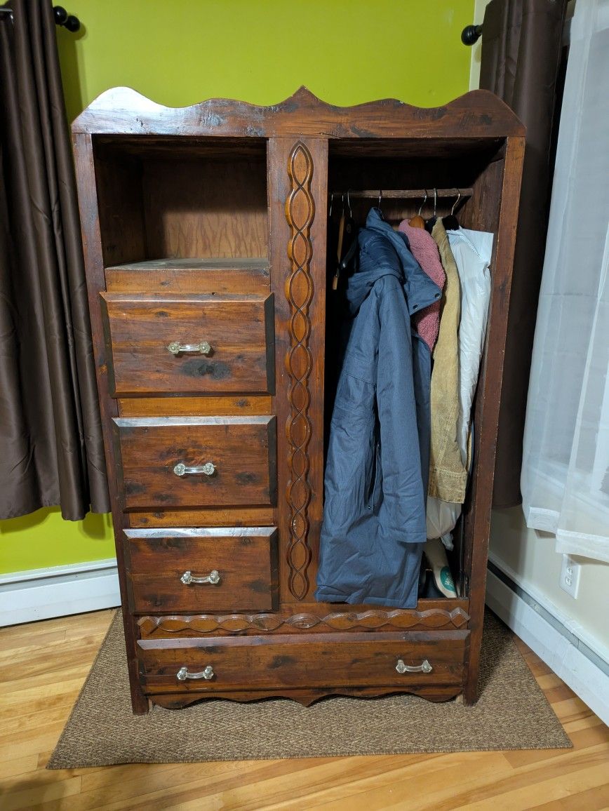 Vintage Solid Wood Wardrobe
