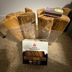 2 Bundles of Wood & Pine Mountain Fatwood Natural Firestarter Bundle