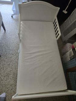 White Toddler Bed with Mattress