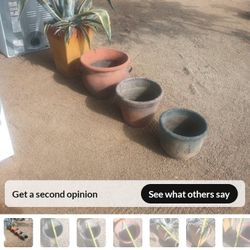 4 Ceramic Pots Planters Yard Decor Good Condition 