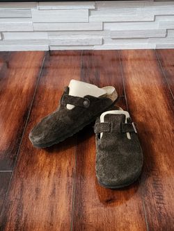 Birkenstock Boston Soft Footbed Suede Clogs Mocha Brown EU 38 US 7