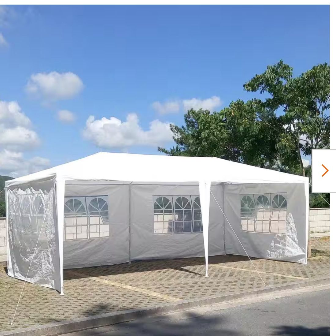 10 ft. x 20 ft. White Wedding Party Canopy Tent Outdoor Gazebo with 6-Removable Sidewalls