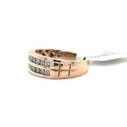 10kt Rose Gold Mens Diamond Ring 2 Rows Of 7 Diamonds 5.90grams 161480 1 