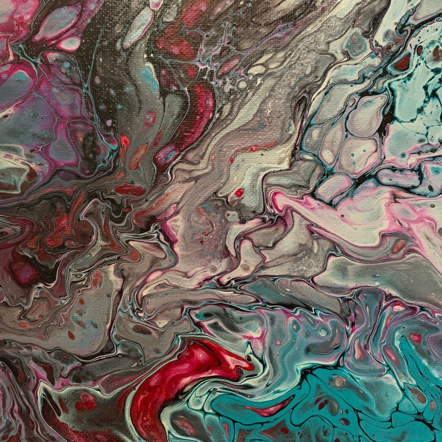 "Parrot" Fluid Acrylic Pour Painting on Canvas