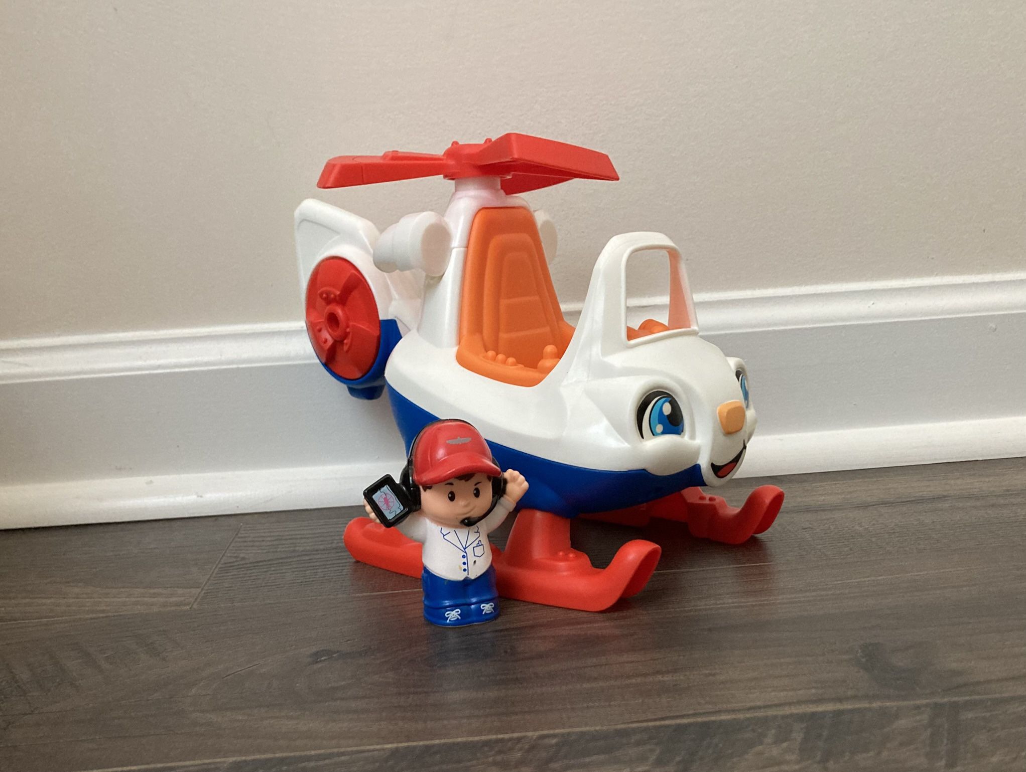 Fisher Price Little People helicopter & pilot set